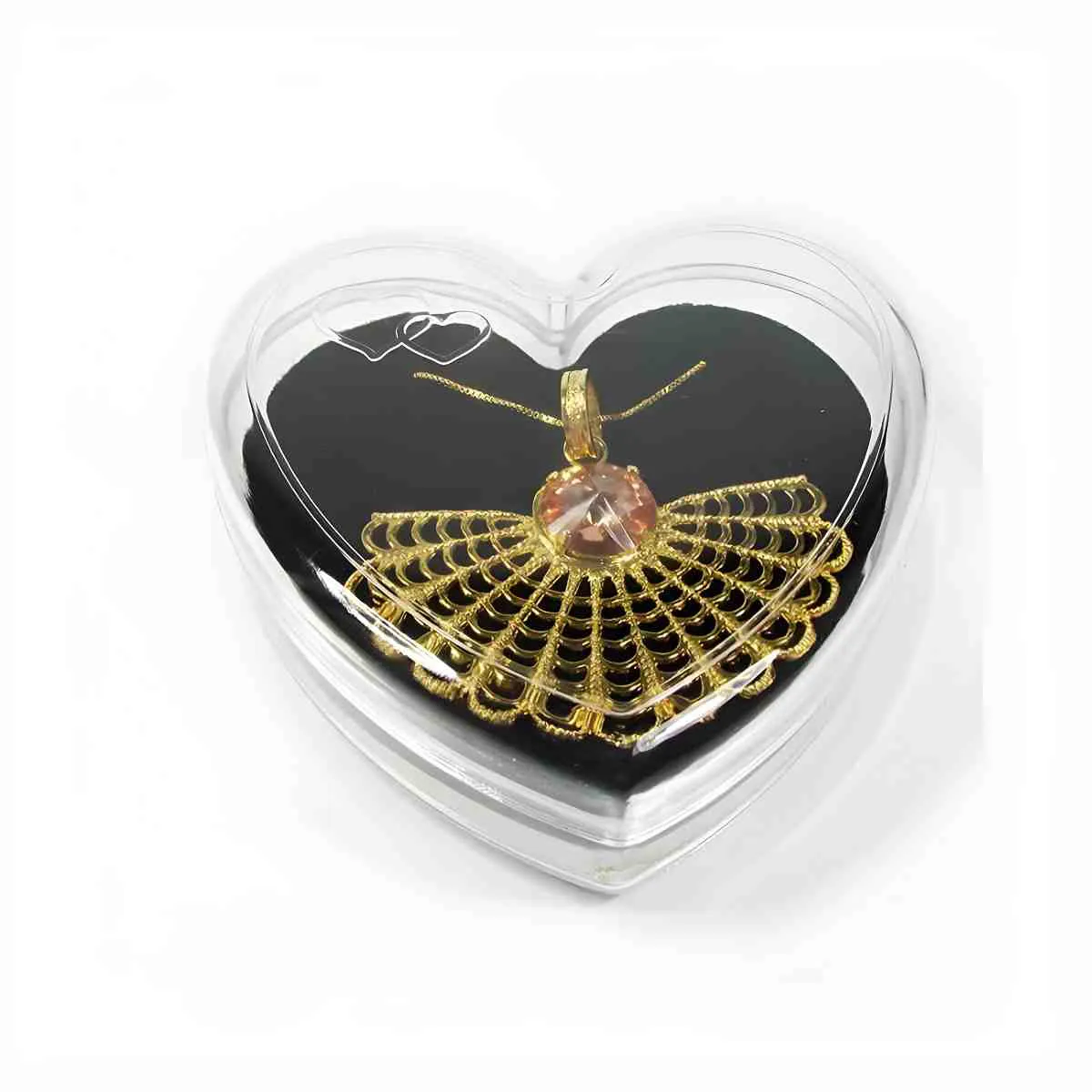 imagem do produto EST. PLASTICO CORACAO #2310 TRANSPARENTE/PRETO (30 PCS)